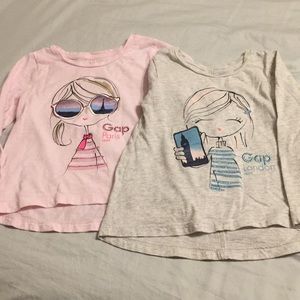 Two 3T long sleeve Gap tunics - London & Paris